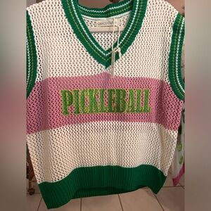 Grace & Emma sweater vest - pickle ball design - so preppy ! New with tags